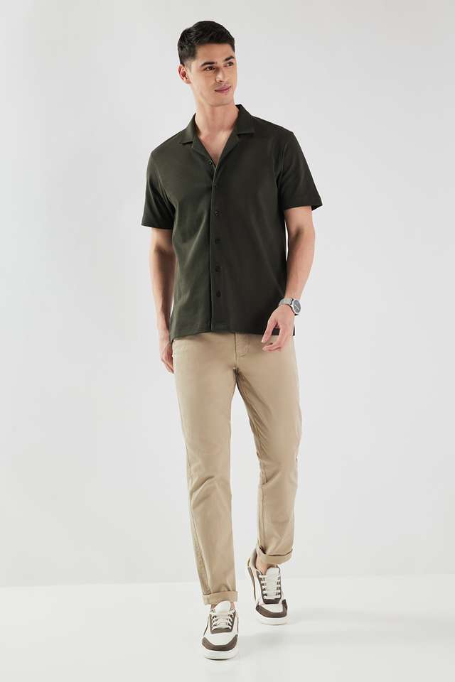 Solid-Cotton-Regular-Fit-Men-s-Casual-Wear-Shirt