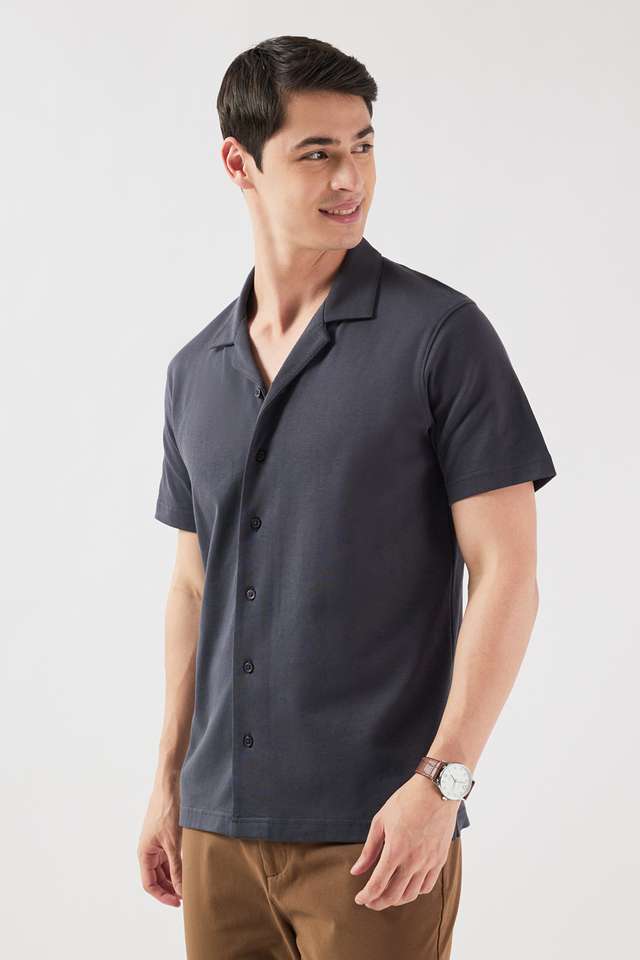 Solid-Cotton-Regular-Fit-Men-s-Casual-Wear-Shirt