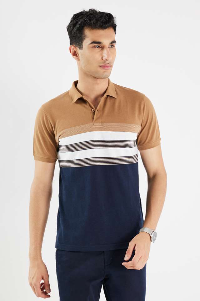 Stripes-Blended-Fabric-Polo-Men-s-T-Shirt