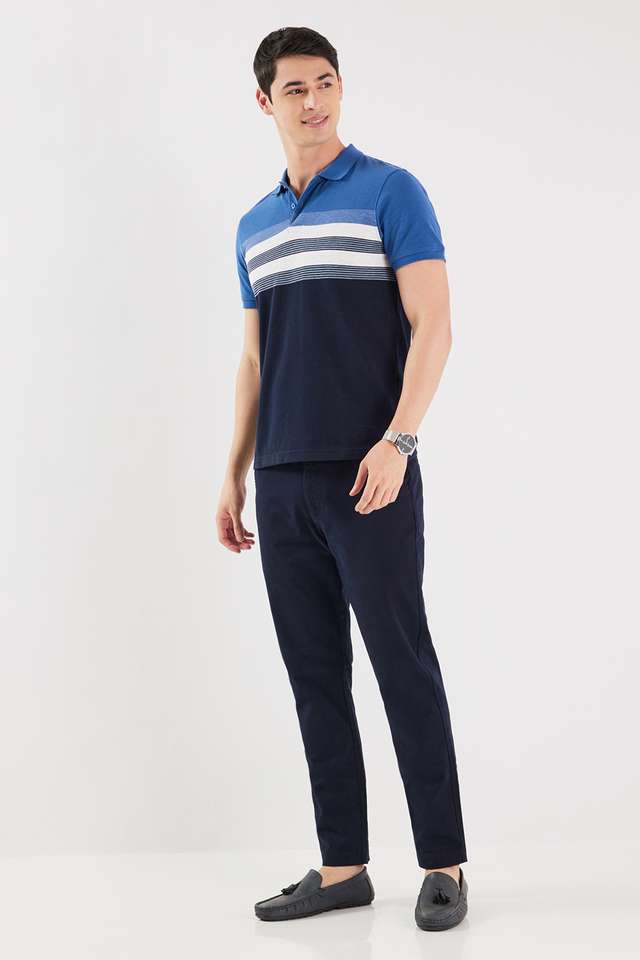 Stripes-Blended-Fabric-Polo-Men-s-T-Shirt
