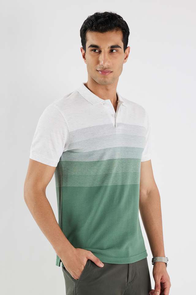 Stripes-Blended-Fabric-Polo-Men-s-T-Shirt