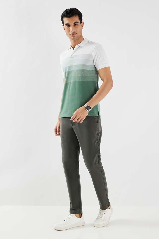 Stripes-Blended-Fabric-Polo-Men-s-T-Shirt