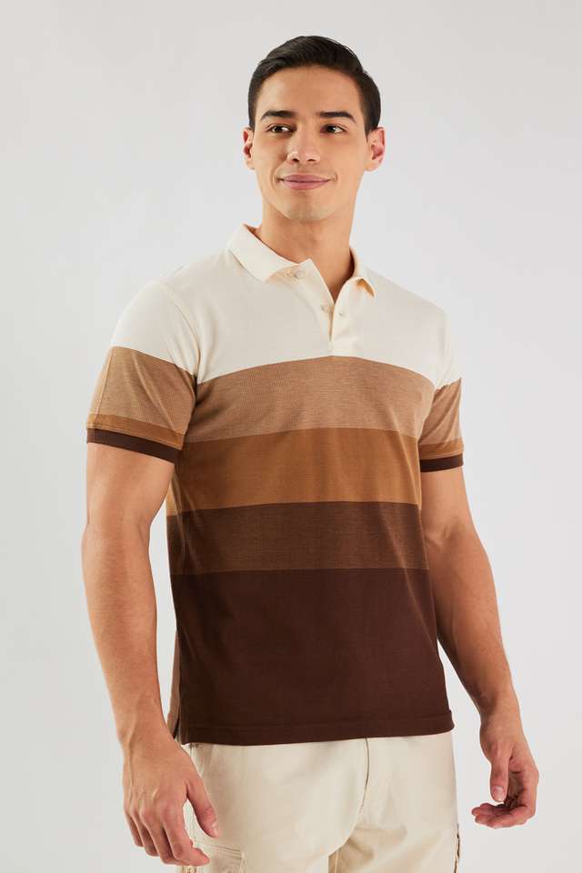 Stripes-Blended-Fabric-Polo-Men-s-T-Shirt