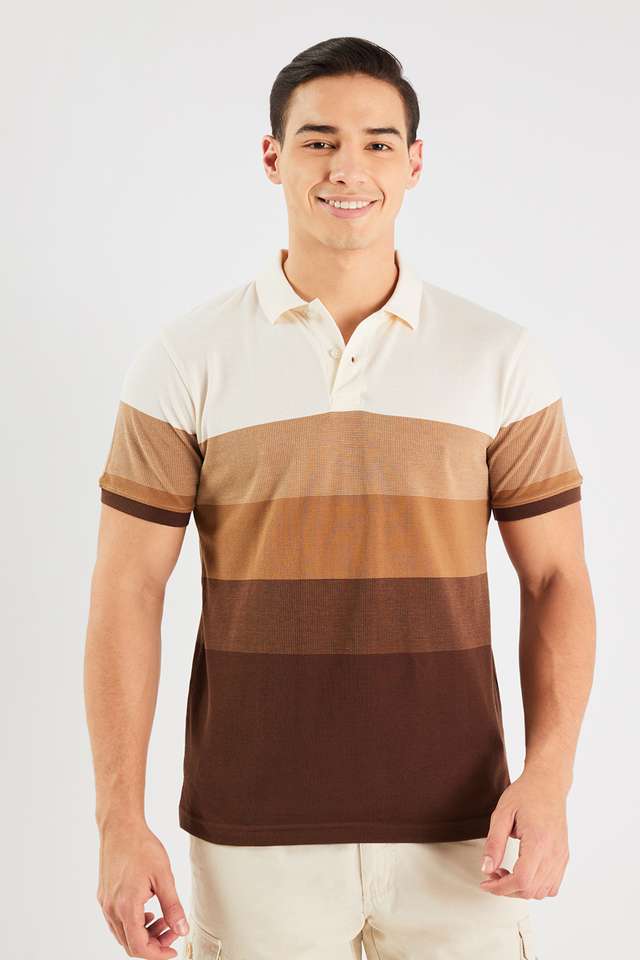 Stripes-Blended-Fabric-Polo-Men-s-T-Shirt