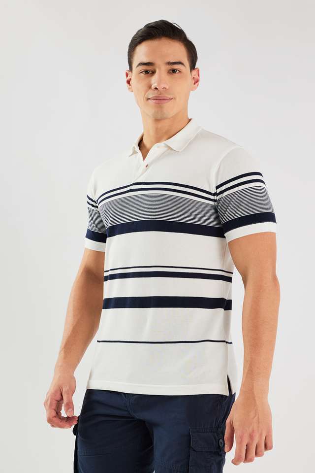 Stripes-Blended-Fabric-Polo-Men-s-T-Shirt