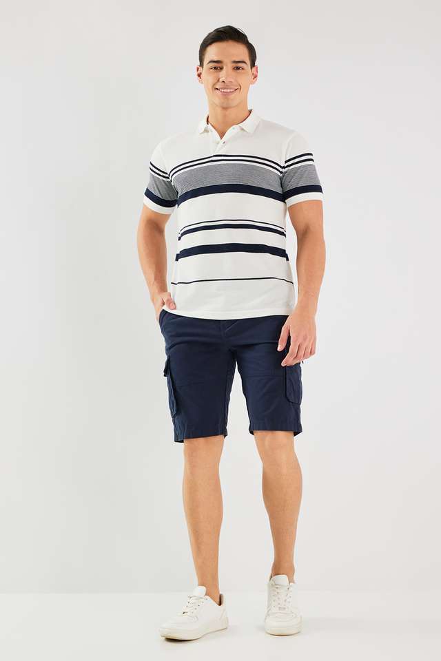 Stripes-Blended-Fabric-Polo-Men-s-T-Shirt