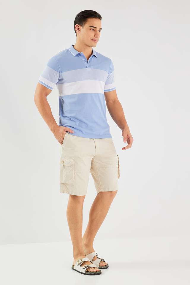 Stripes-Blended-Fabric-Polo-Men-s-T-Shirt
