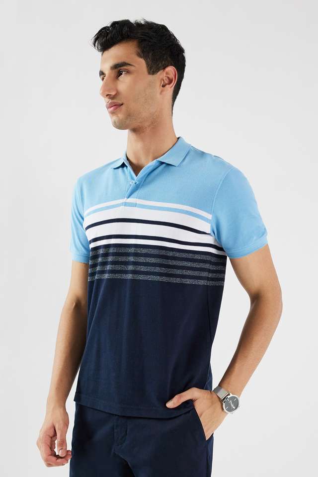 Stripes-Blended-Fabric-Polo-Men-s-T-Shirt