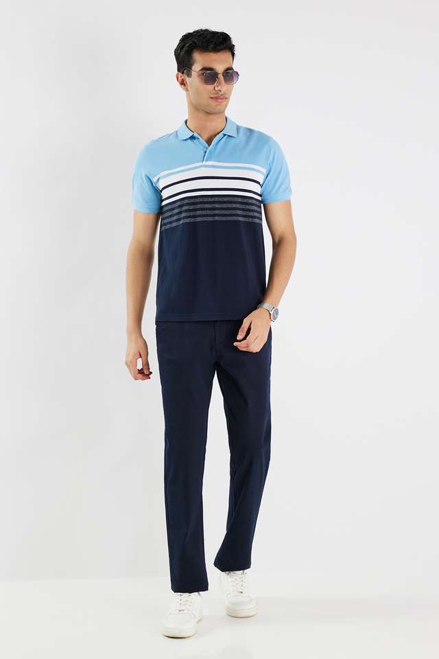 Stripes-Blended-Fabric-Polo-Men-s-T-Shirt
