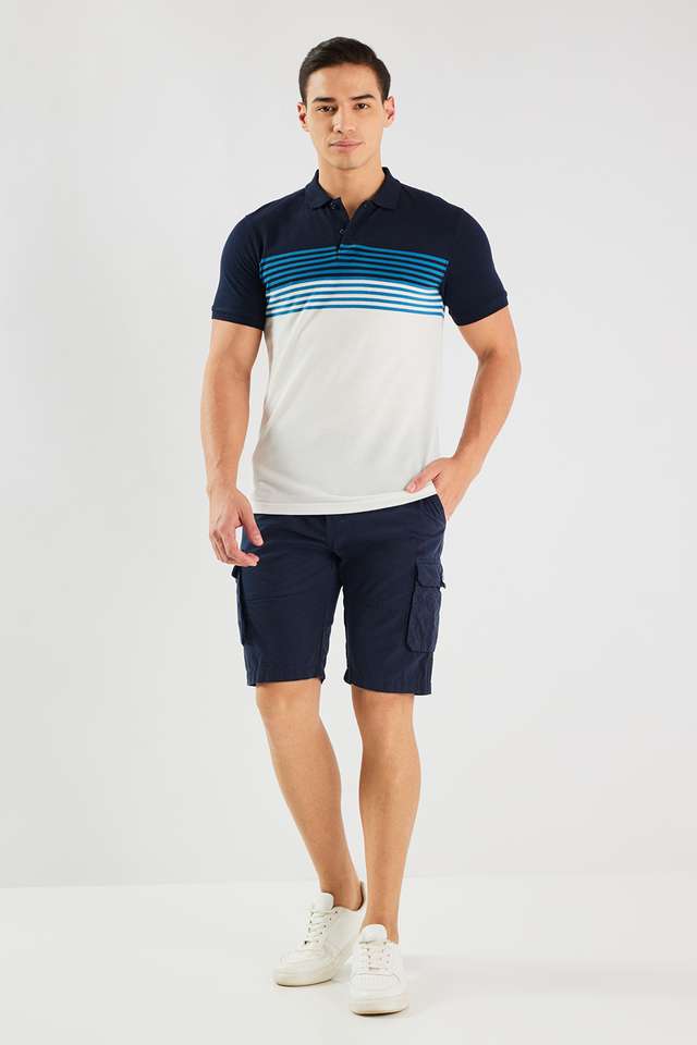 Stripes-Blended-Fabric-Polo-Men-s-T-Shirt