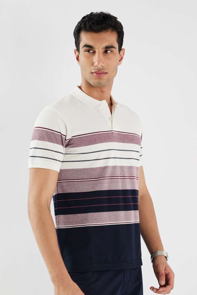 Stripes-Blended-Fabric-Polo-Men-s-T-Shirt