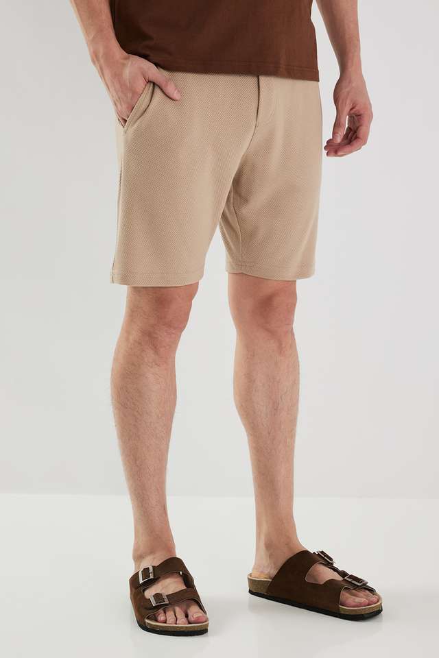Solid-Blended-Fabric-Regular-Fit-Men-s-Shorts