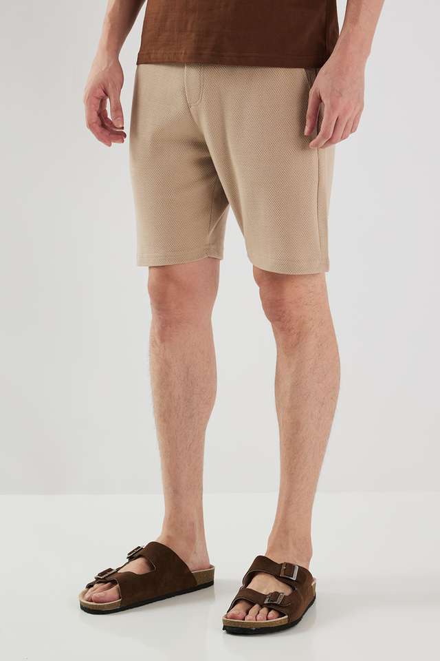 Solid-Blended-Fabric-Regular-Fit-Men-s-Shorts