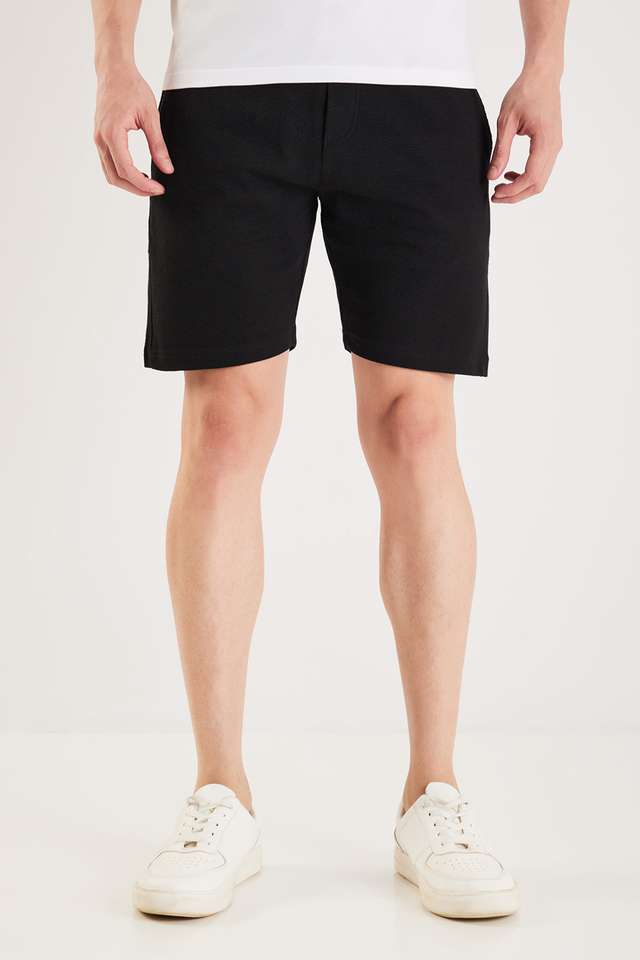Solid-Blended-Fabric-Regular-Fit-Men-s-Shorts