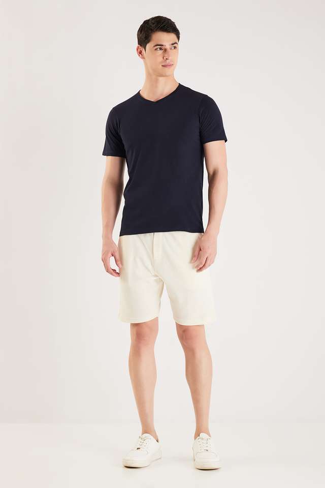 Solid-Blended-Fabric-Regular-Fit-Men-s-Shorts