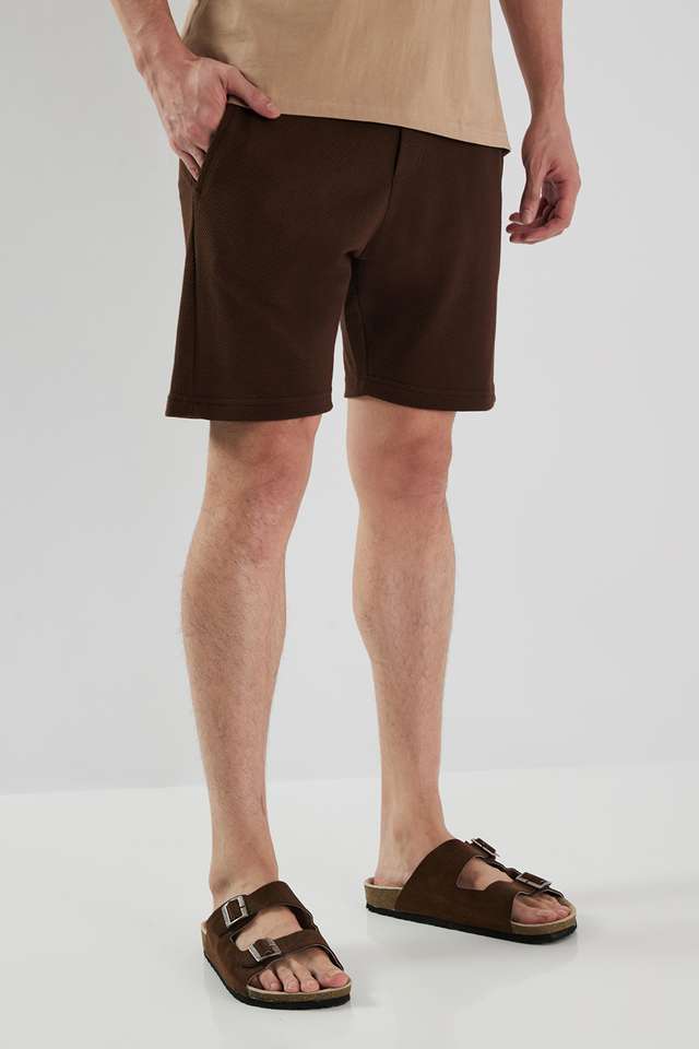 Solid-Blended-Fabric-Regular-Fit-Men-s-Shorts