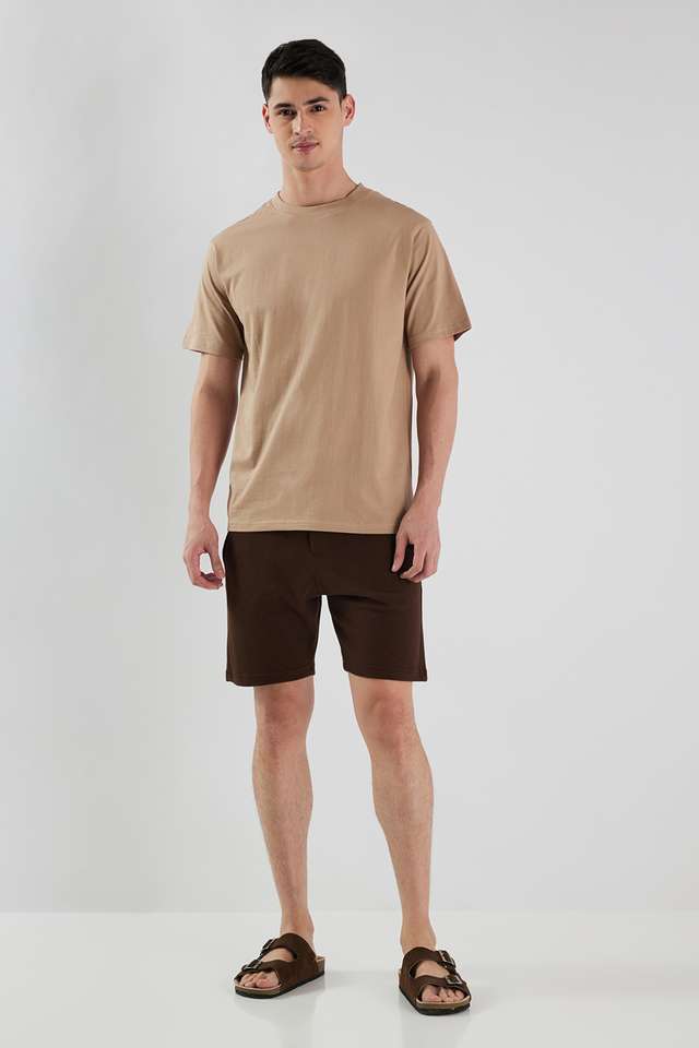 Solid-Blended-Fabric-Regular-Fit-Men-s-Shorts