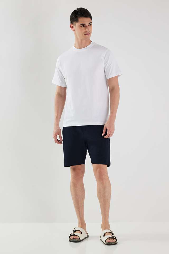 Solid-Blended-Fabric-Regular-Fit-Men-s-Shorts