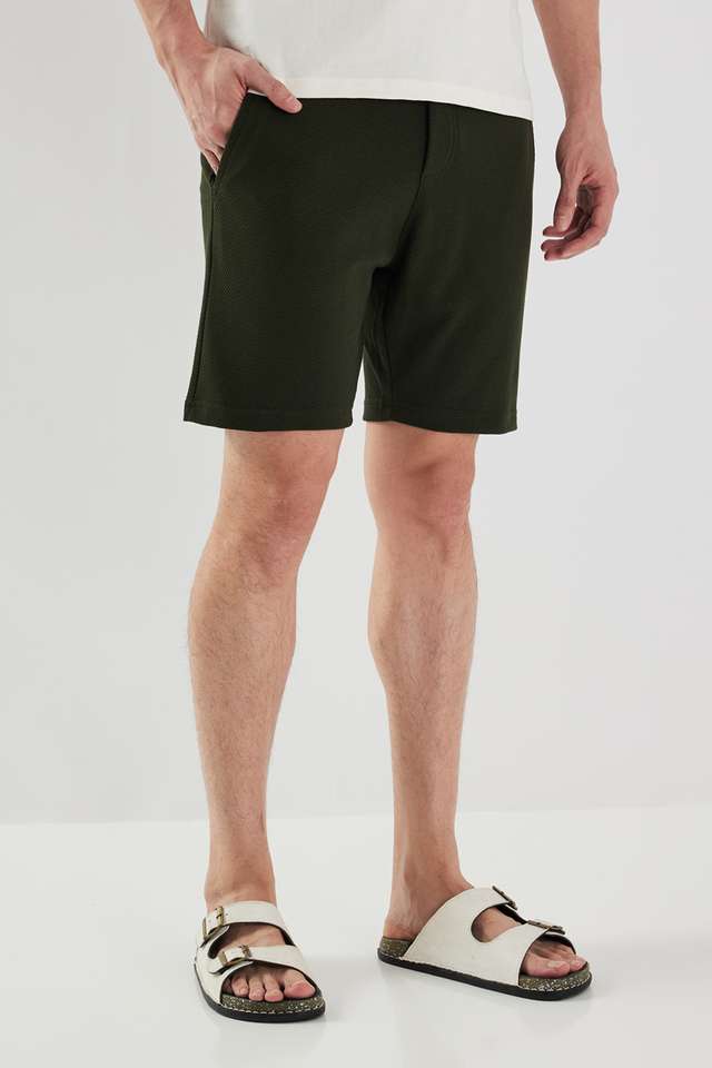 Solid-Blended-Fabric-Regular-Fit-Men-s-Shorts