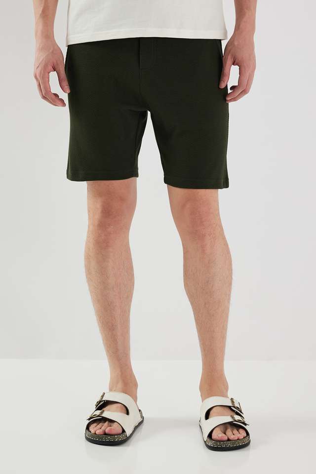 Solid-Blended-Fabric-Regular-Fit-Men-s-Shorts
