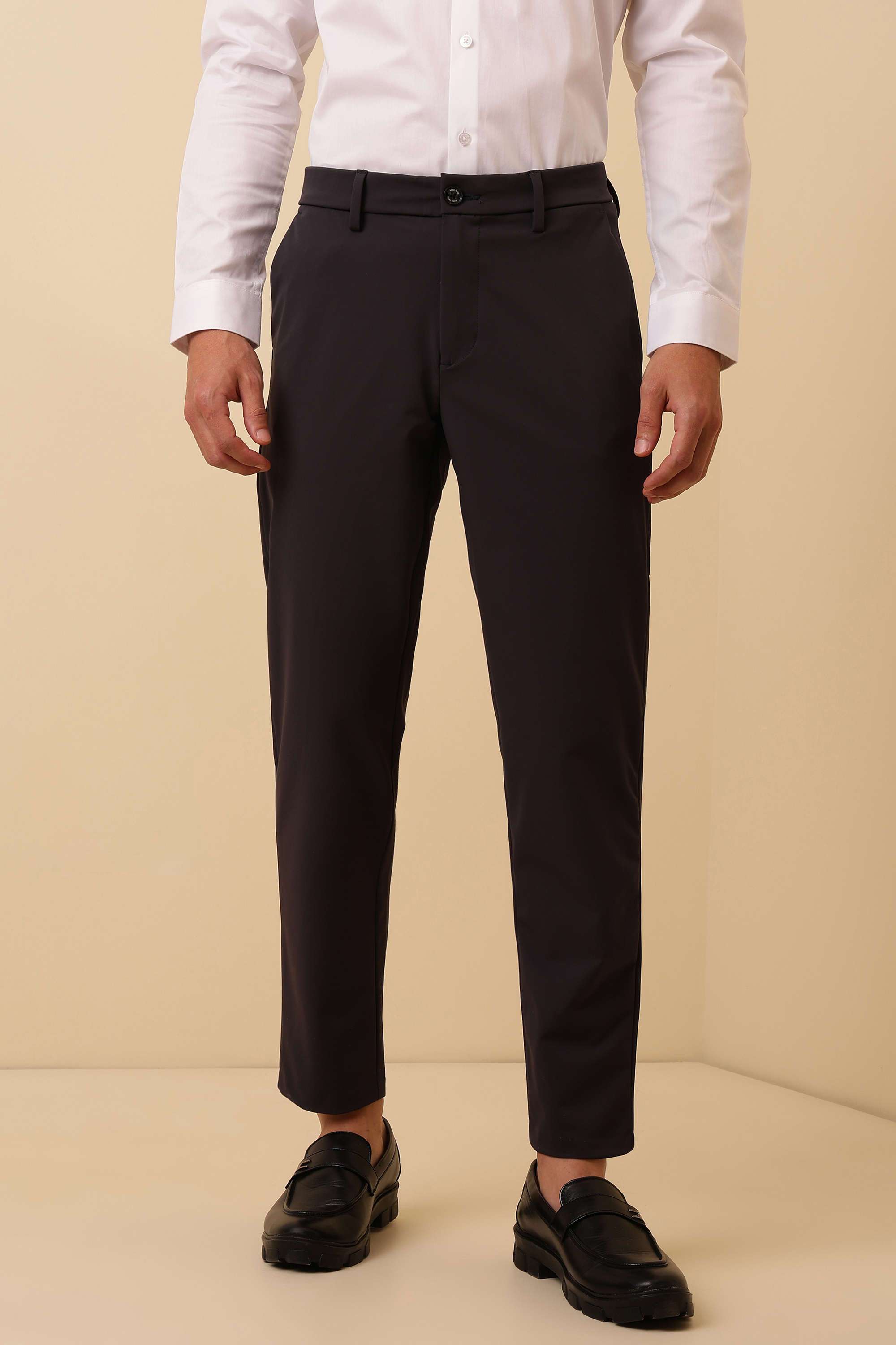 Solid-Nylon-Regular-Fit-Men-Formal-Wear-Trousers