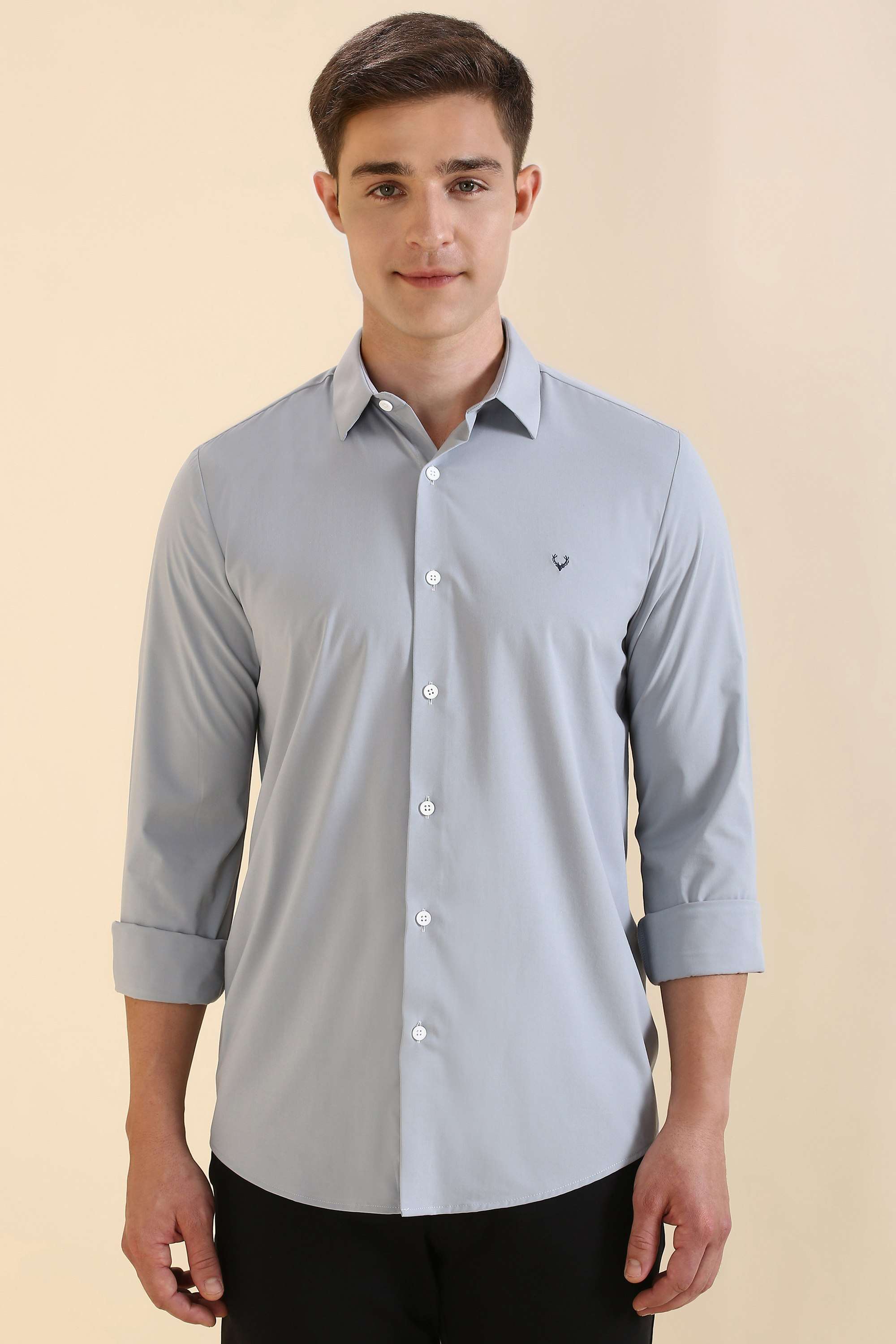 Solid-Cotton-Linen-Blend-Regular-Fit-Men-s-Formal-Shirt