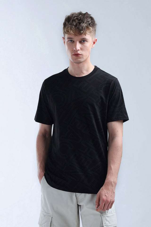 Printed-Blended-Fabric-Round-Neck-Men-s-T-Shirt
