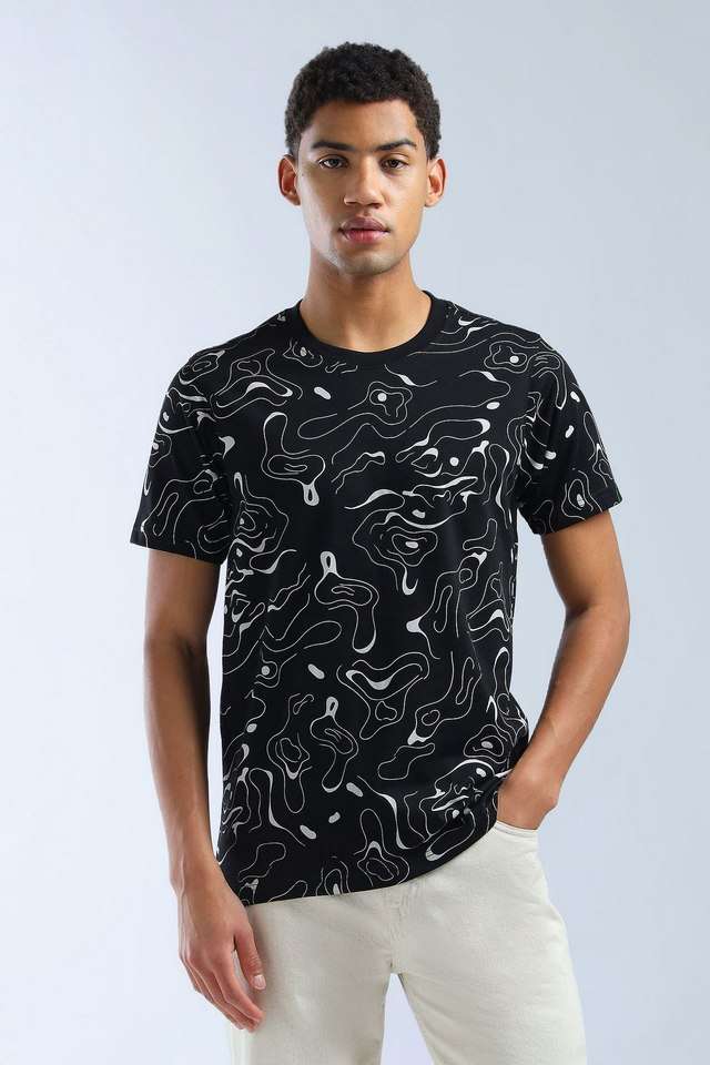 Abstract-Blended-Fabric-Regular-Fit-Men-T-Shirt