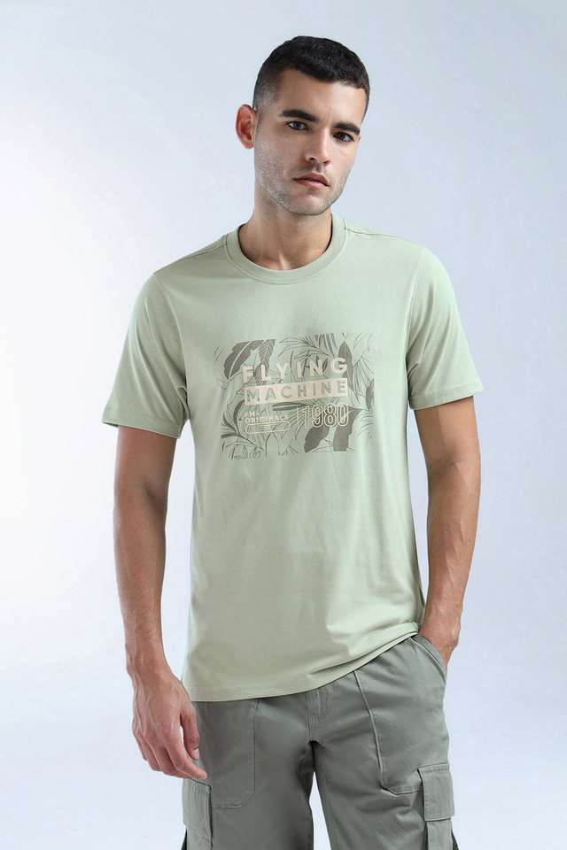 Graphic-Print-Blended-Fabric-Regular-Fit-Men-T-Shirt