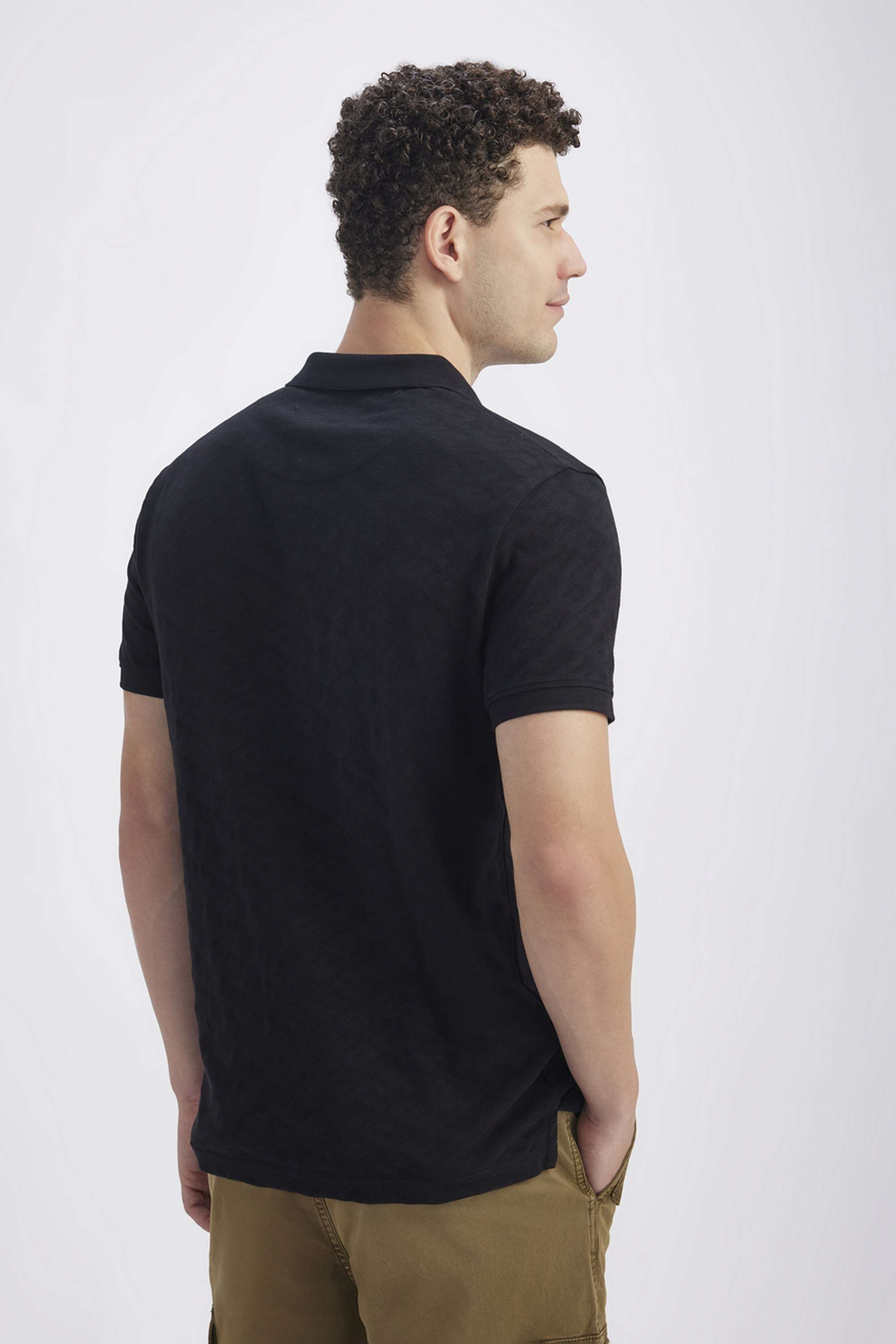 Textured-Cotton-Regular-Fit-Men-Polo-T-Shirt