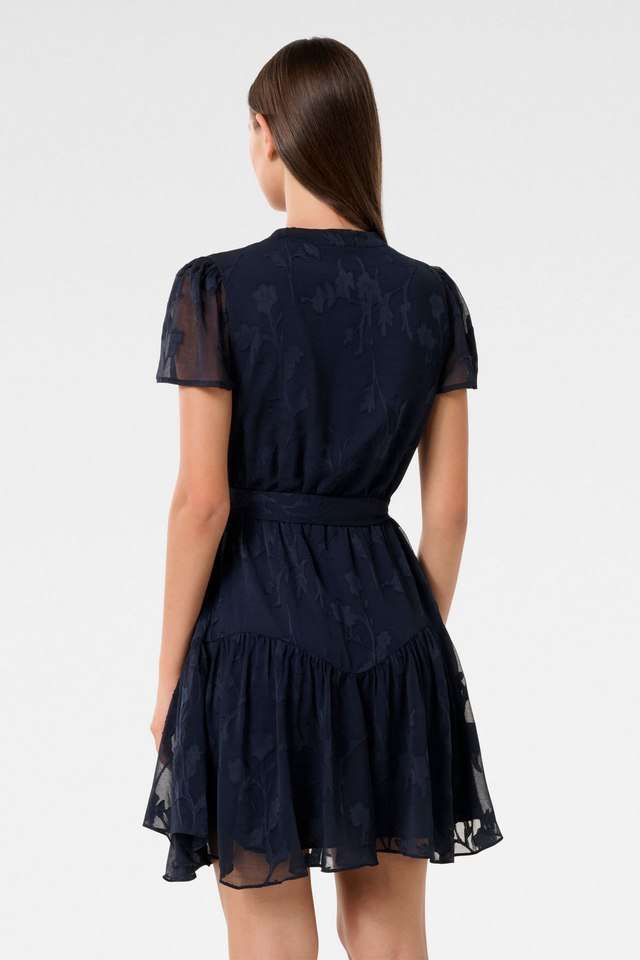 Floral-Polyester-Mandarin-Collar-Womens-Party-Wear-Dress