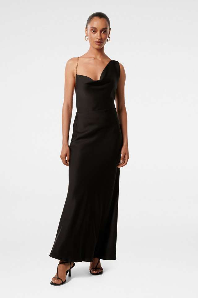 evening dress long black BABARONI Sequin Tulle Black Prom Dresses A-line Off-the-shoulder With Slit  Pleated Ruffle Sleeveless main image 1