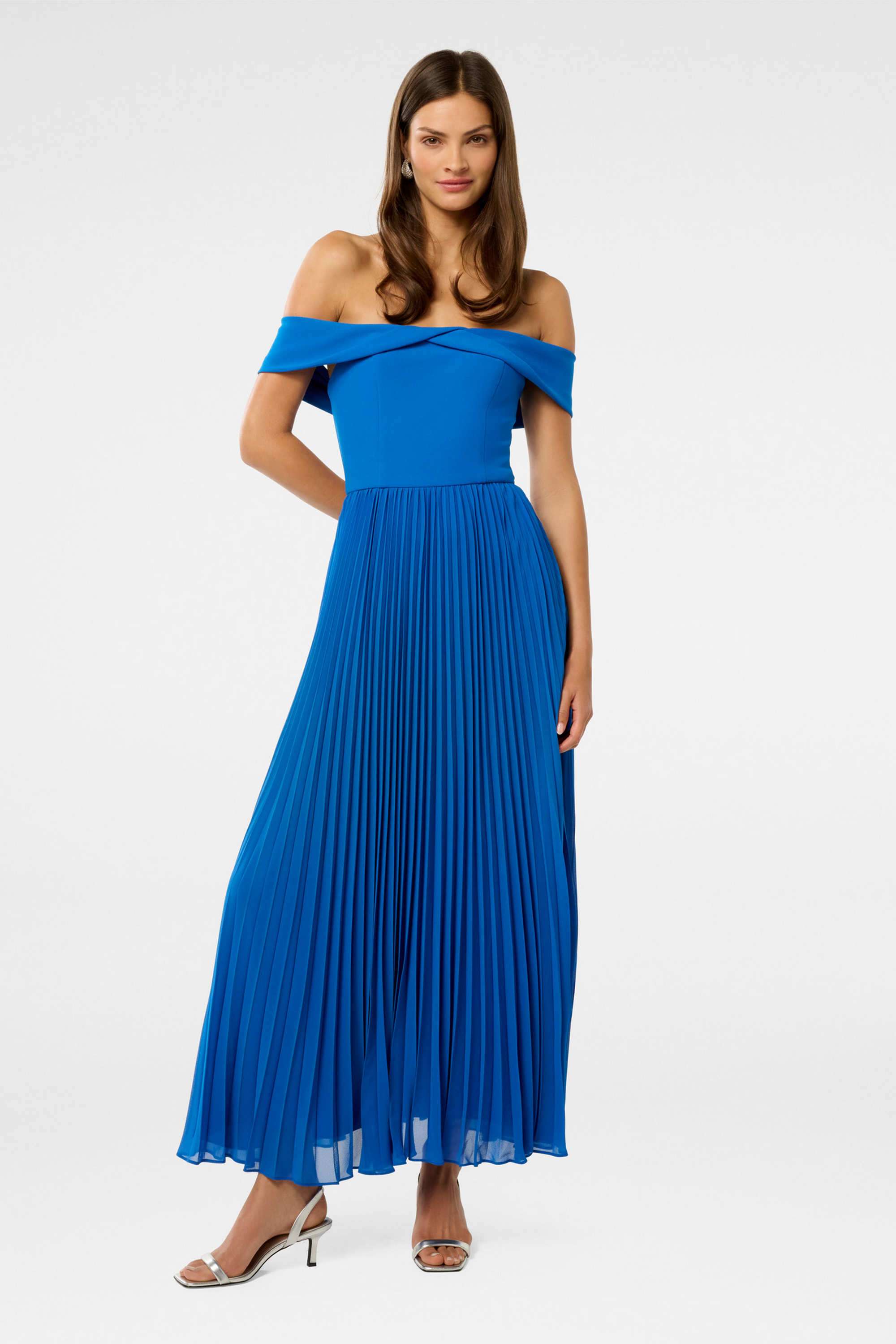 Solid-Off-Shoulder-Blended-Fabric-Women-s-Dress