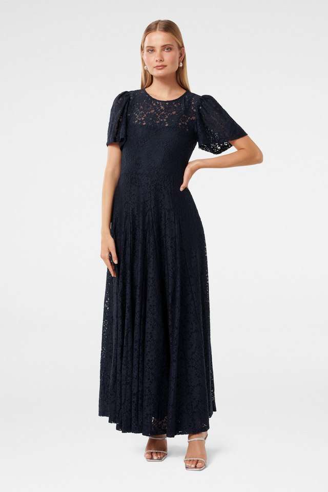 Lace-Polyamide-Round-Neck-Womens-Party-Wear-Maxi-Dress