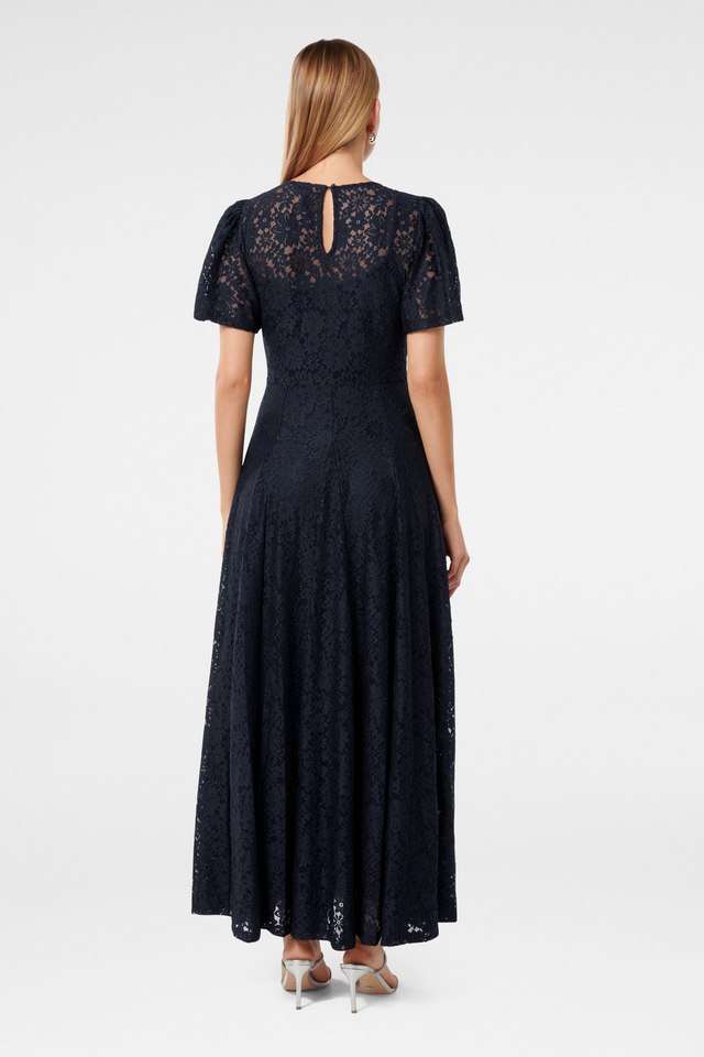 Lace-Polyamide-Round-Neck-Womens-Party-Wear-Maxi-Dress