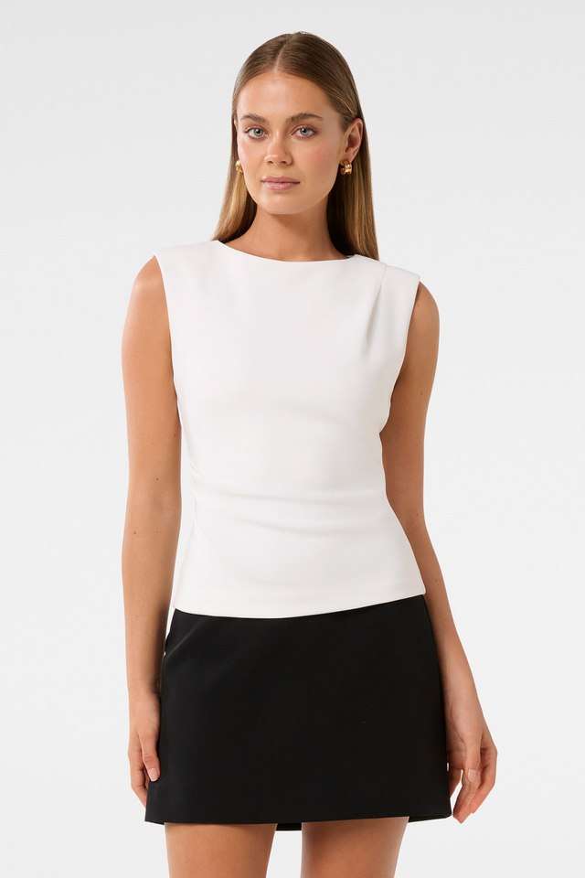 Solid-Polyester-Collared-Womens-Party-Wear-Top