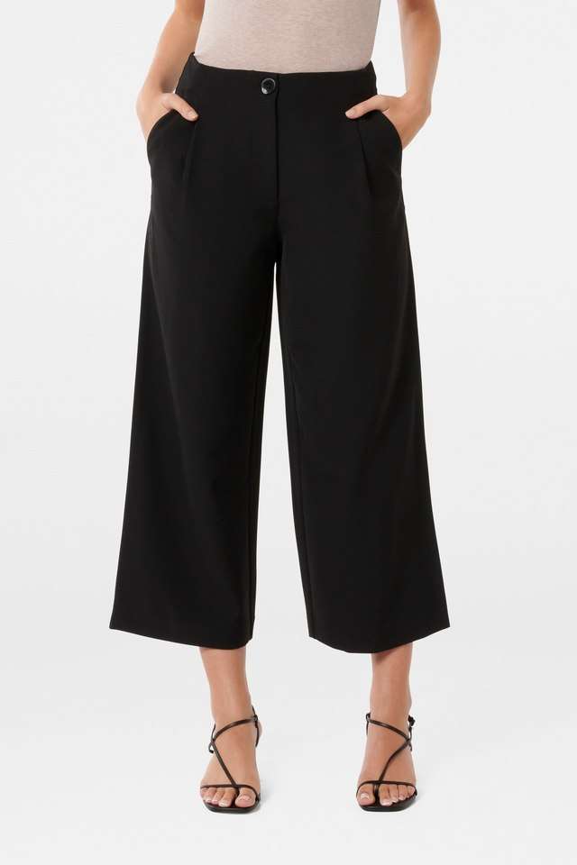 Wide-Leg-Fit-7/8-Length-Blended-Fabric-Women-s-Casual-Wear-Culottes