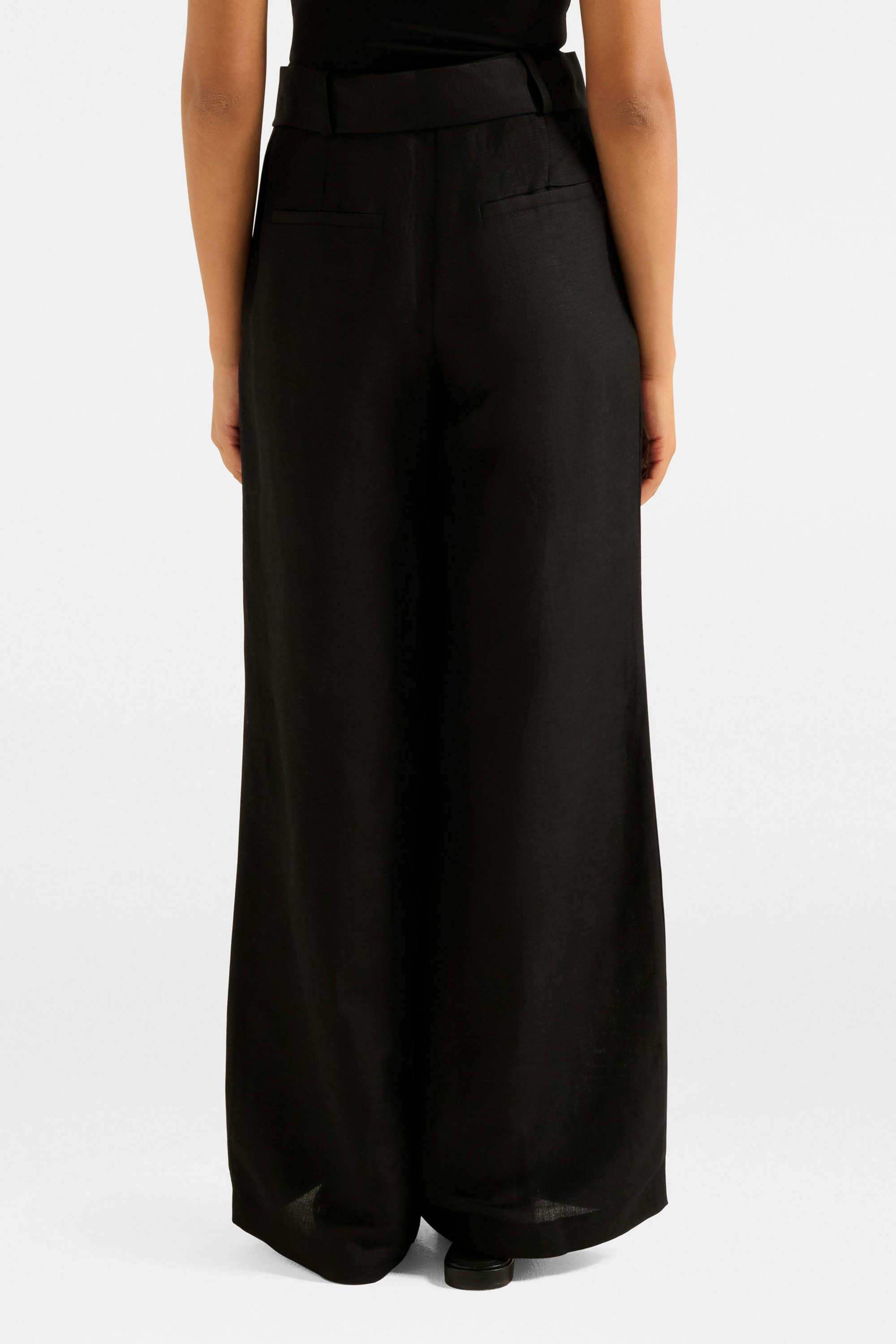 Solid-Relaxed-Fit-Blended-Fabric-Women-s-Party-Wear-Pants