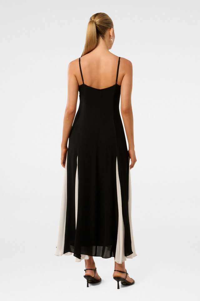 Solid-Viscose-V-Neck-Womens-Party-Wear-Dress