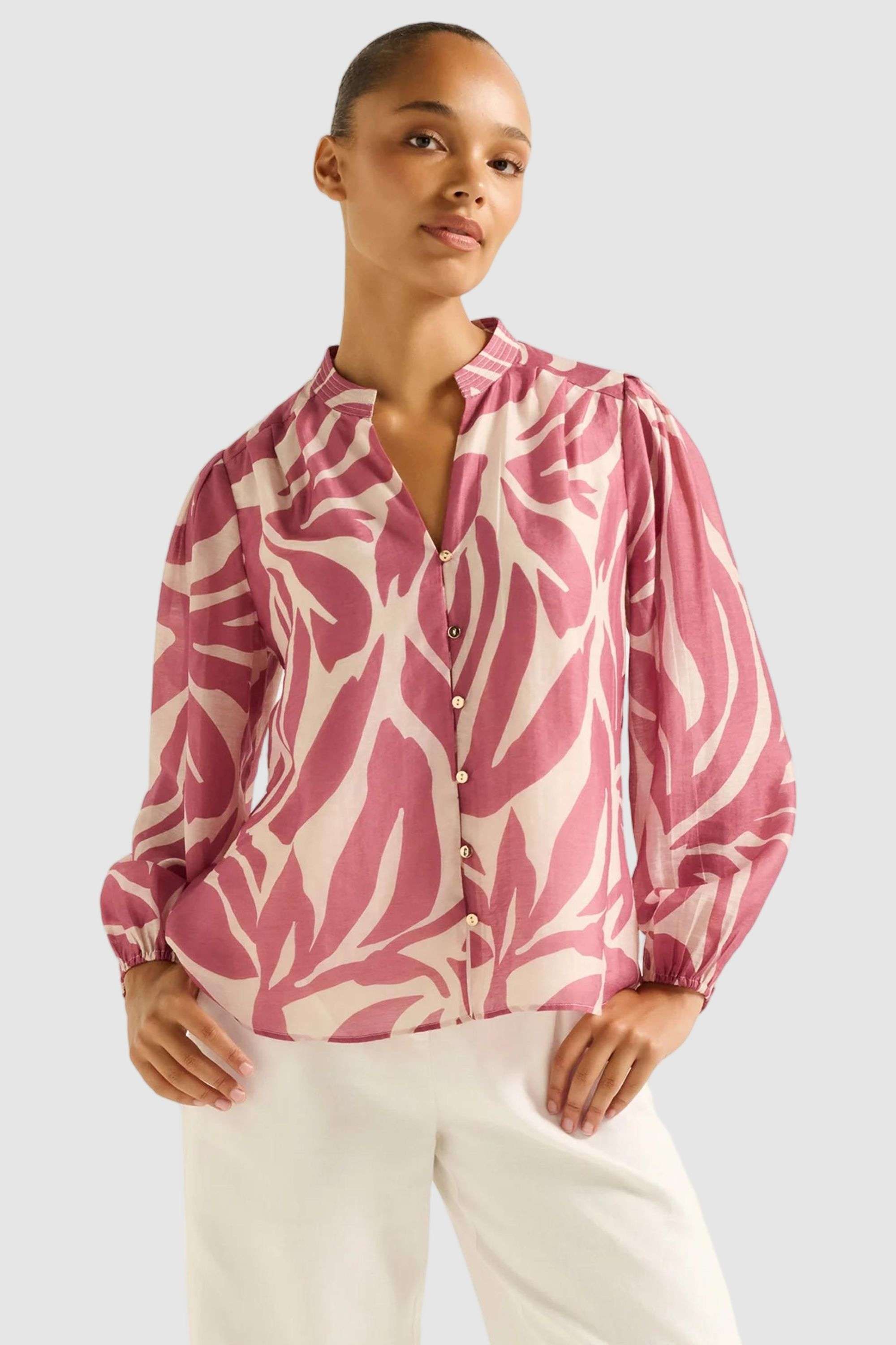 Abstract-Blended-Fabric-Casual-Wear-Women-s-Blouse