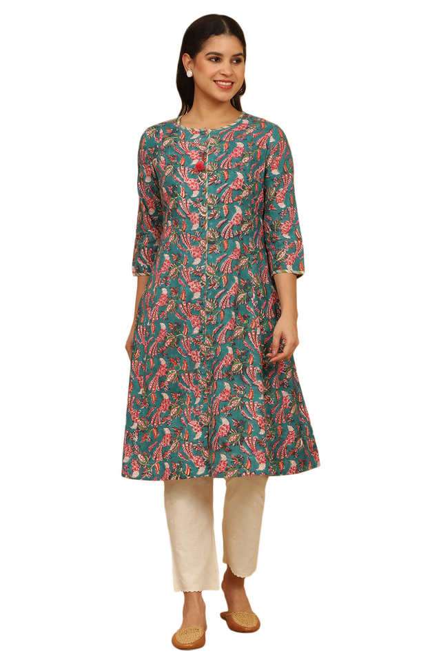 Animal-Print-Blended-Fabric-Regular-Fit-Women-s-Kurta