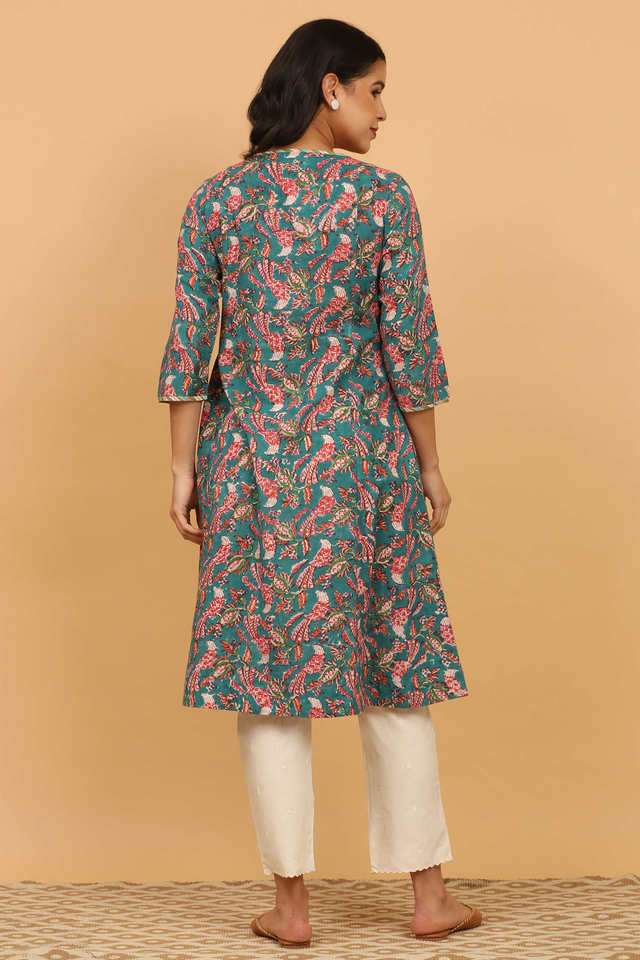 Animal-Print-Blended-Fabric-Regular-Fit-Women-s-Kurta