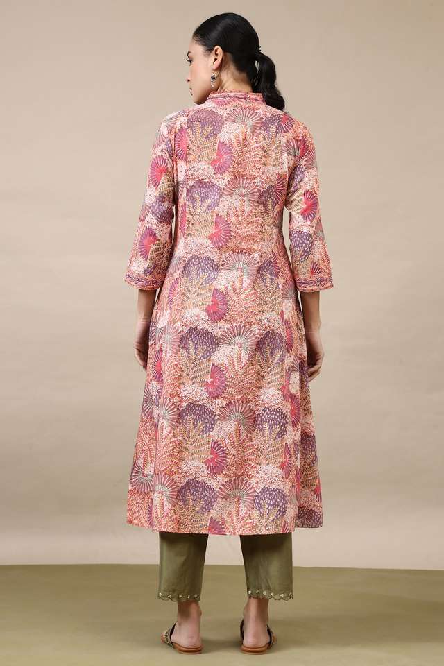 Floral-Blended-Fabric-Regular-Fit-Women-s-Kurta