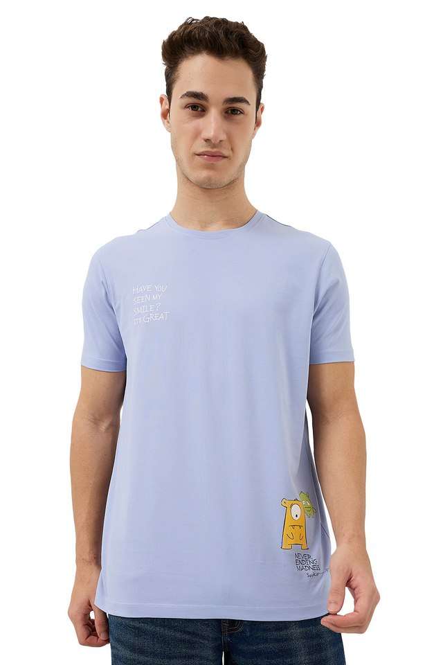 Printed-Blended-Fabric-Slim-Fit-Men-T-Shirt