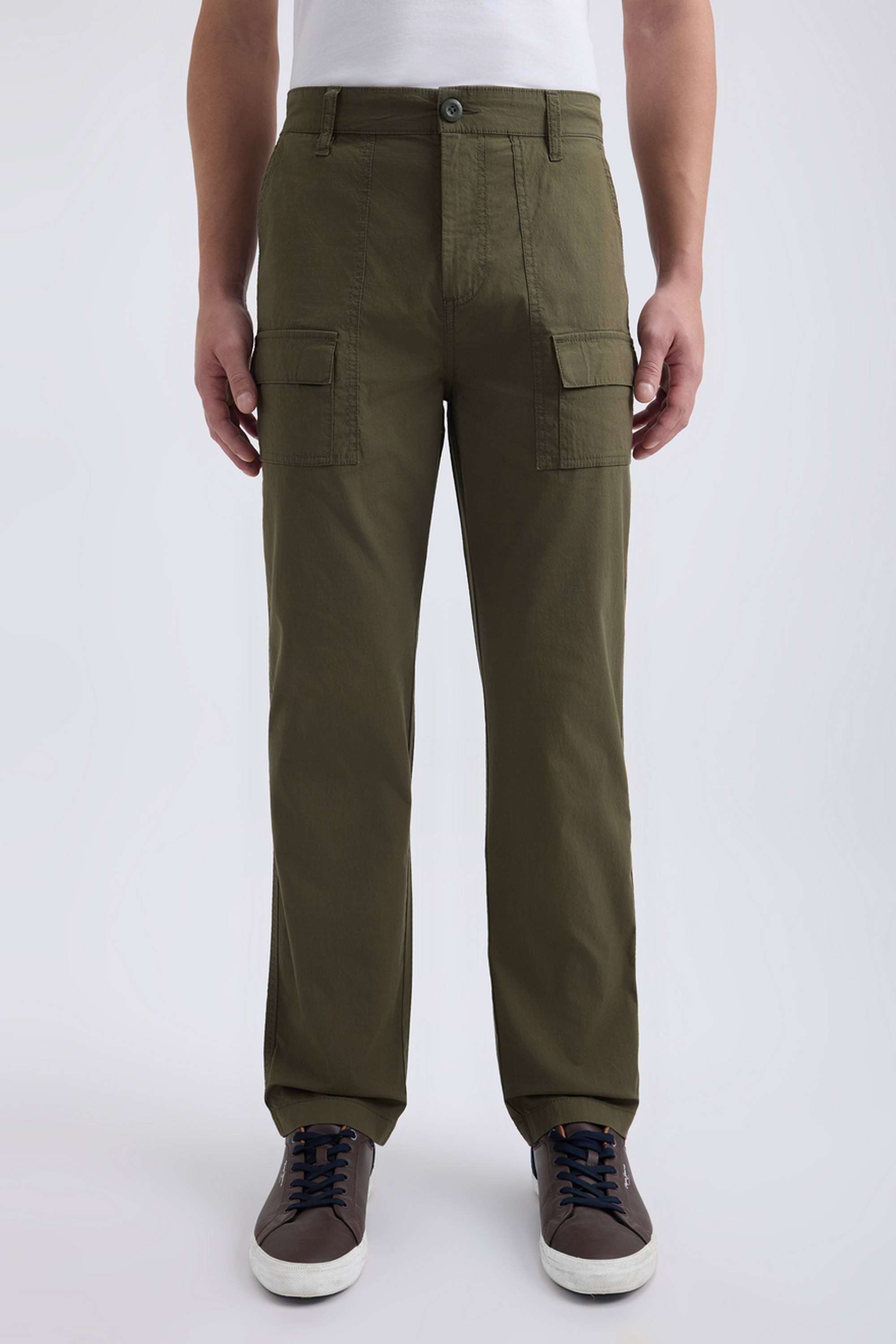 Solid-Blended-Fabric-Regular-Fit-Men-s-Casual-Wear-Trousers