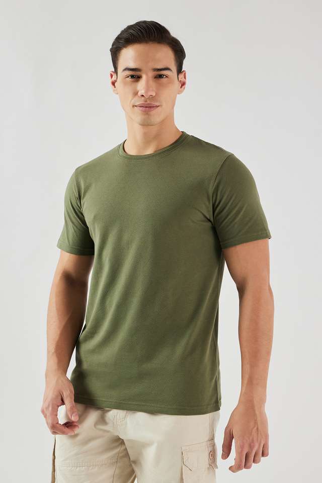 Textured-Cotton-Round-Neck-Men-s-T-Shirt