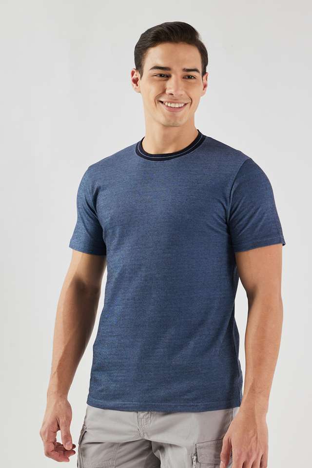 Textured-Cotton-Round-Neck-Men-s-T-Shirt