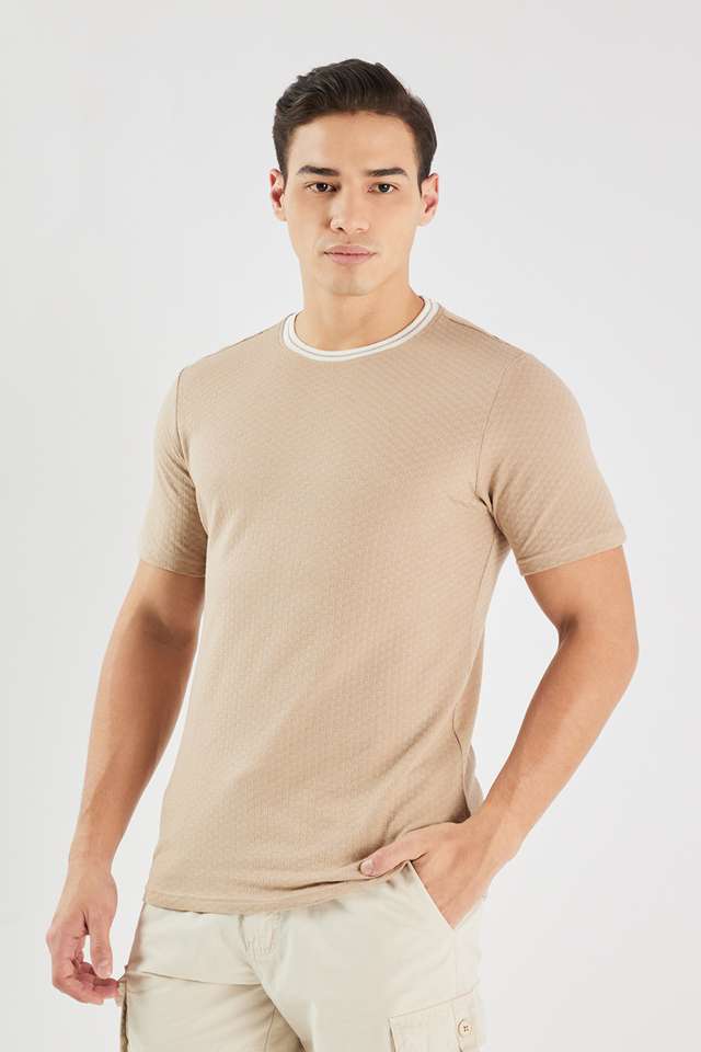 Textured-Cotton-Round-Neck-Men-s-T-Shirt