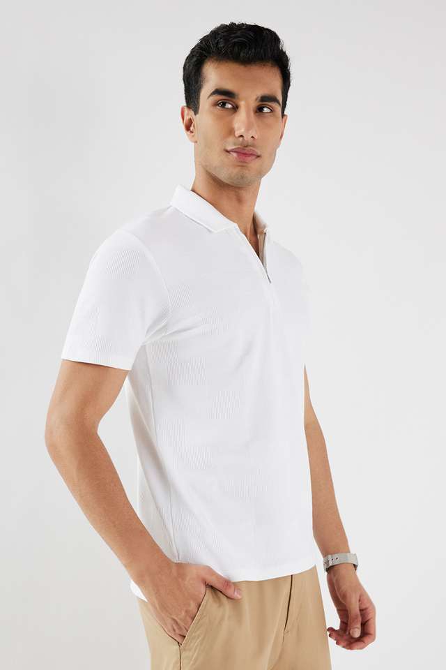 Solid-Cotton-Blend-Polo-Men-s-T-Shirt