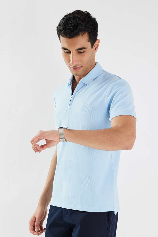 Solid-Cotton-Blend-Polo-Men-s-T-Shirt